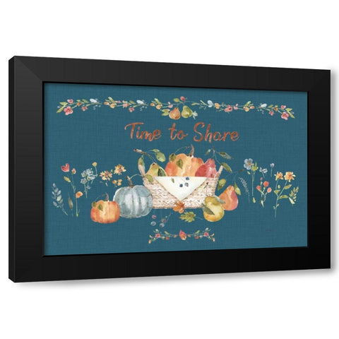 Time to Share I Blue Black Modern Wood Framed Art Print with Double Matting by Audit, Lisa