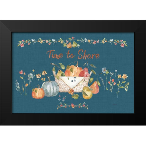 Time to Share I Blue Black Modern Wood Framed Art Print by Audit, Lisa