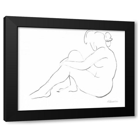 Nude Sketch IV Black Modern Wood Framed Art Print by Hristova, Albena