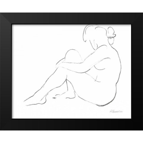 Nude Sketch IV Black Modern Wood Framed Art Print by Hristova, Albena