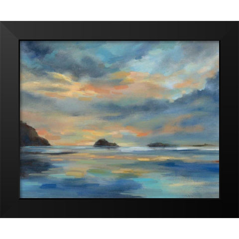 Pacific Sunset Black Modern Wood Framed Art Print by Vassileva, Silvia