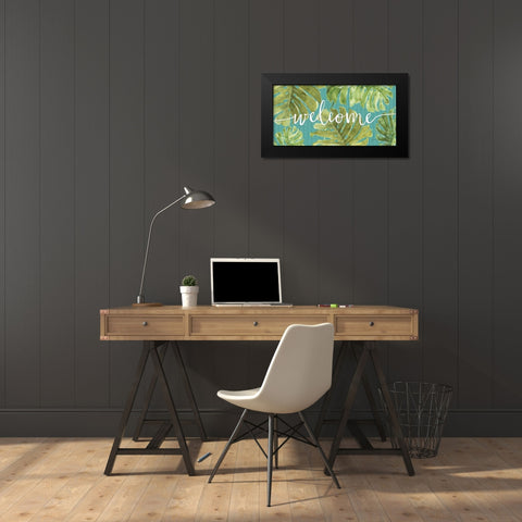 Mixed Greens Welcome Black Modern Wood Framed Art Print by Audit, Lisa