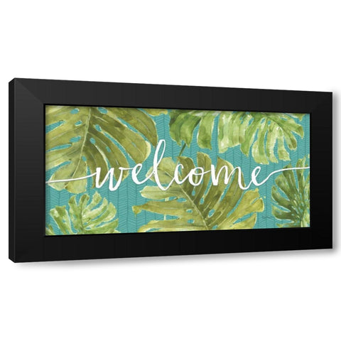 Mixed Greens Welcome Black Modern Wood Framed Art Print by Audit, Lisa