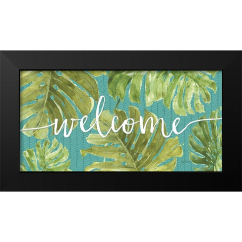 Mixed Greens Welcome Black Modern Wood Framed Art Print by Audit, Lisa