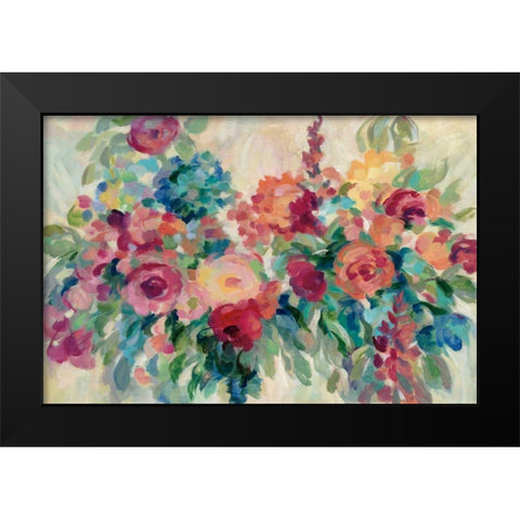 Flower Market Black Modern Wood Framed Art Print by Vassileva, Silvia