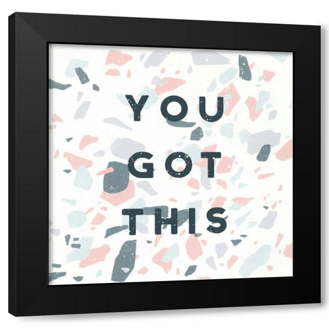 Terrazzo Inspiration II You Black Modern Wood Framed Art Print by Hershey, Moira