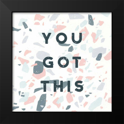 Terrazzo Inspiration II You Black Modern Wood Framed Art Print by Hershey, Moira