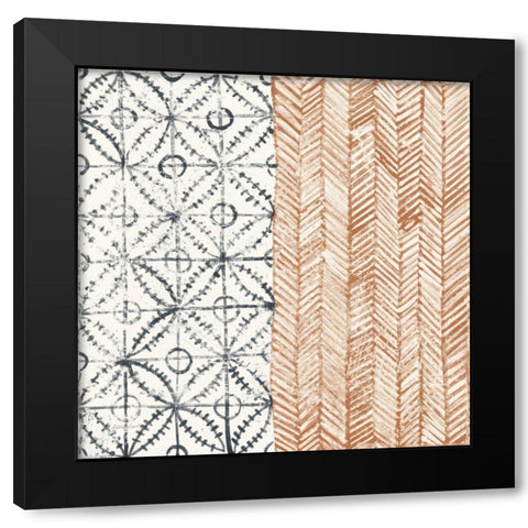 Maki Tile VII Black Modern Wood Framed Art Print with Double Matting by Lovell, Kathrine