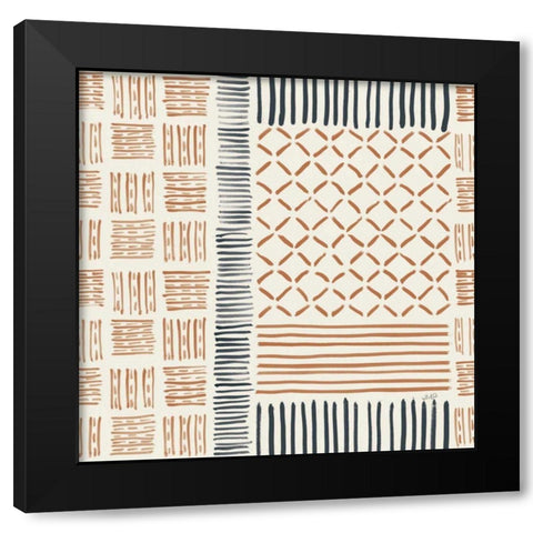 Late Summer Bouquet Pattern VI Warm Black Modern Wood Framed Art Print with Double Matting by Purinton, Julia