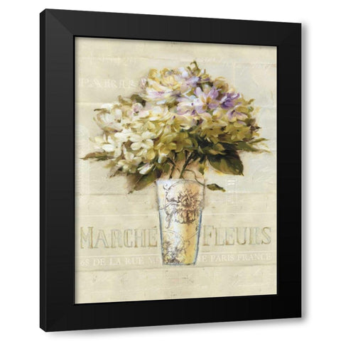 Marche de Fleurs Bouquet Black Modern Wood Framed Art Print by Audit, Lisa