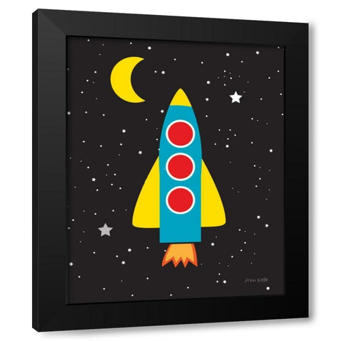 Blast Off Black Modern Wood Framed Art Print by Kelle, Ann