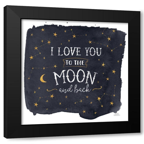 Celestial Love I Sq Black Modern Wood Framed Art Print with Double Matting by Marshall, Laura