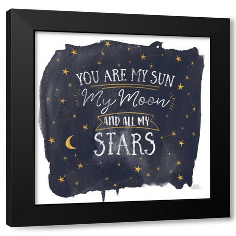 Celestial Love IV Sq Black Modern Wood Framed Art Print with Double Matting by Marshall, Laura