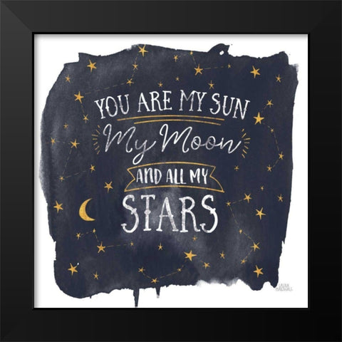 Celestial Love IV Sq Black Modern Wood Framed Art Print by Marshall, Laura