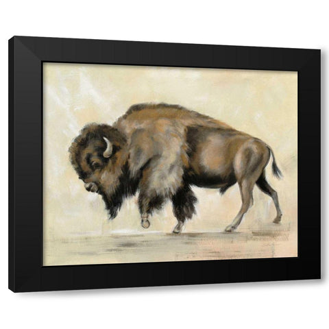 Bronze Buffalo Black Modern Wood Framed Art Print by Vassileva, Silvia