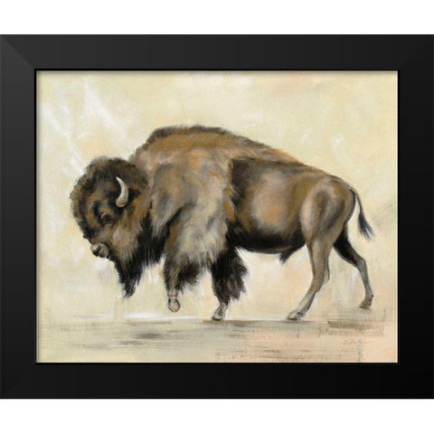 Bronze Buffalo Black Modern Wood Framed Art Print by Vassileva, Silvia