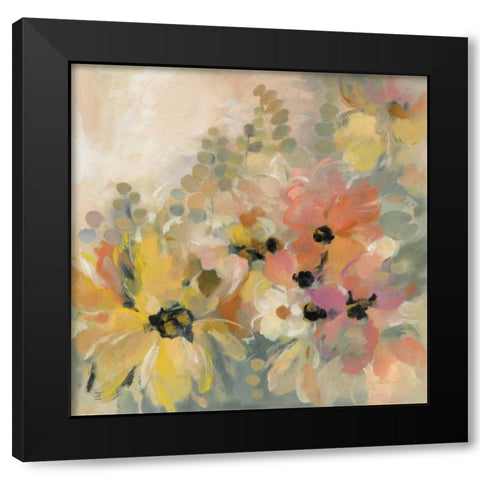 June Flower Bed Black Modern Wood Framed Art Print by Vassileva, Silvia