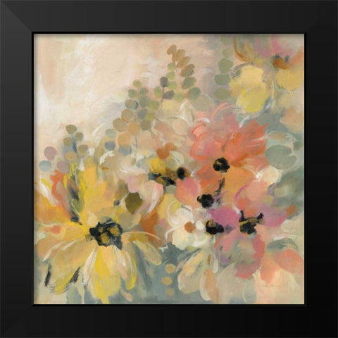 June Flower Bed Black Modern Wood Framed Art Print by Vassileva, Silvia