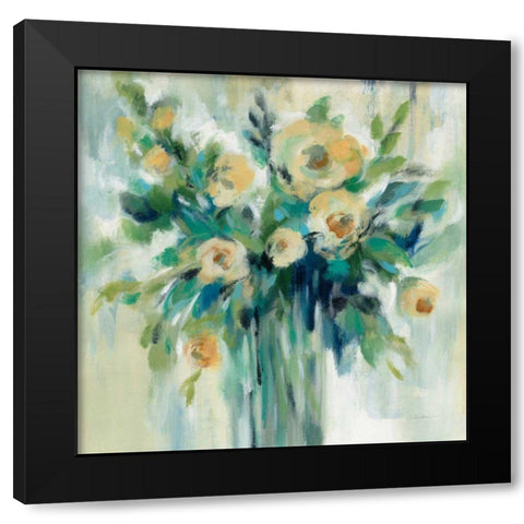 Vase of Flowers Black Modern Wood Framed Art Print with Double Matting by Vassileva, Silvia