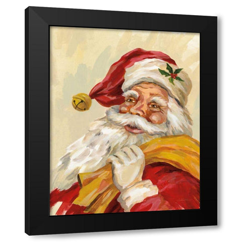 Santa Black Modern Wood Framed Art Print by Vassileva, Silvia
