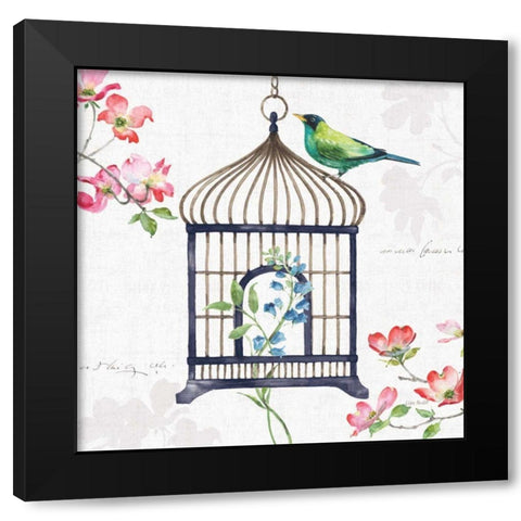 Dogwood Garden VI Navy Black Modern Wood Framed Art Print by Audit, Lisa