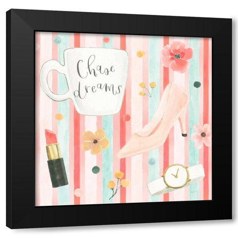 Chase Dreams Pattern V Black Modern Wood Framed Art Print by Jackson, Jenaya