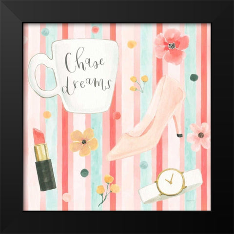 Chase Dreams Pattern V Black Modern Wood Framed Art Print by Jackson, Jenaya