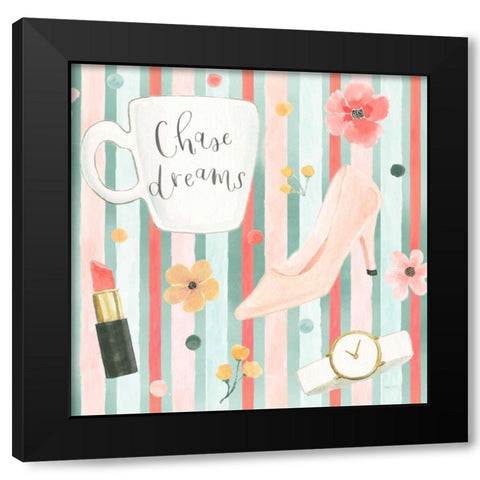 Chase Dreams Pattern VB Black Modern Wood Framed Art Print by Jackson, Jenaya