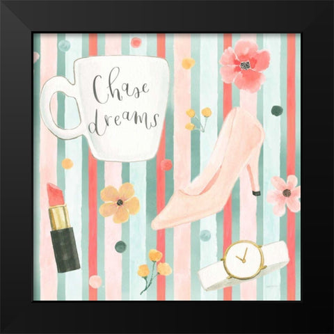 Chase Dreams Pattern VB Black Modern Wood Framed Art Print by Jackson, Jenaya