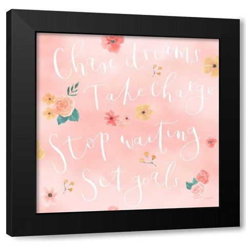 Chase Dreams Pattern VIA Black Modern Wood Framed Art Print with Double Matting by Jackson, Jenaya