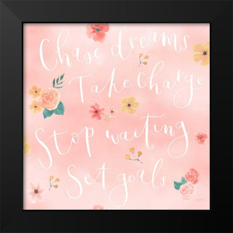 Chase Dreams Pattern VIA Black Modern Wood Framed Art Print by Jackson, Jenaya