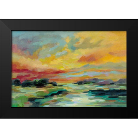 July Sunset Black Modern Wood Framed Art Print by Vassileva, Silvia