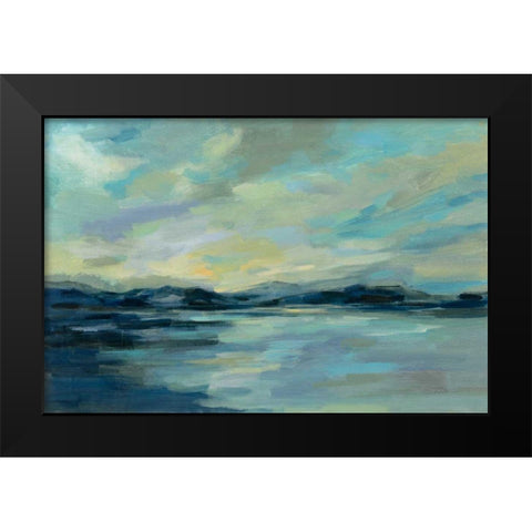 Indigo Sea Black Modern Wood Framed Art Print by Vassileva, Silvia