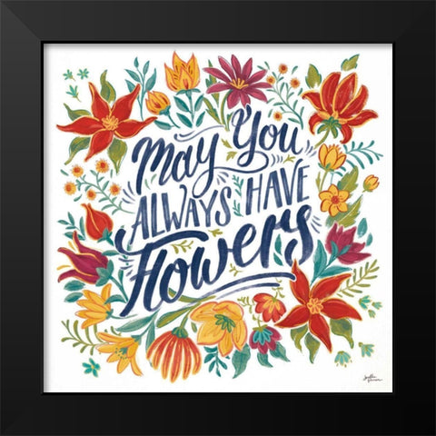 Happy Thoughts IV White Black Modern Wood Framed Art Print by Penner, Janelle