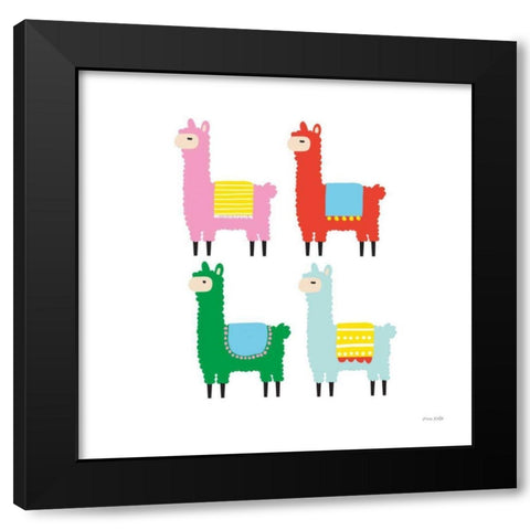 The Llamas Black Modern Wood Framed Art Print by Kelle, Ann