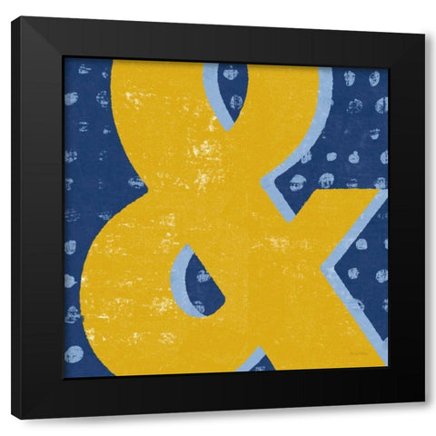Punctuated Square II Bright Black Modern Wood Framed Art Print with Double Matting by Mullan, Michael