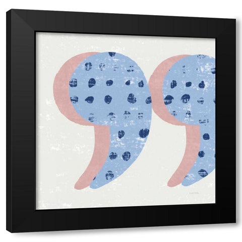 Punctuated Square V Bright Black Modern Wood Framed Art Print with Double Matting by Mullan, Michael