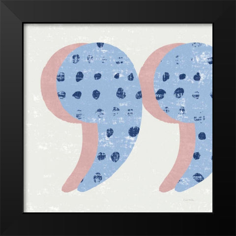 Punctuated Square V Bright Black Modern Wood Framed Art Print by Mullan, Michael