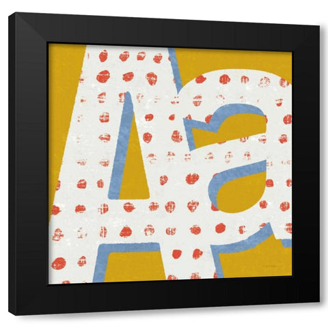 Punctuated Square IX Bright Black Modern Wood Framed Art Print by Mullan, Michael
