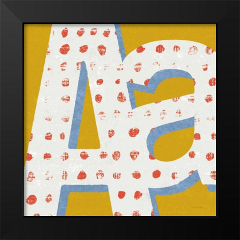 Punctuated Square IX Bright Black Modern Wood Framed Art Print by Mullan, Michael