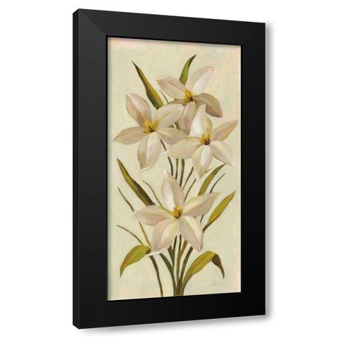 Elegant White Florals II Black Modern Wood Framed Art Print by Vassileva, Silvia