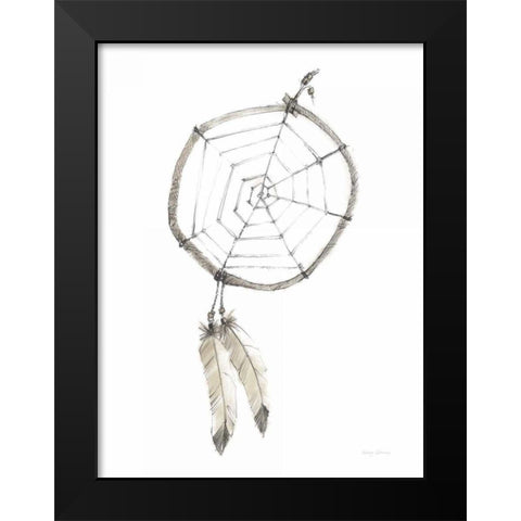 Indian Dream Catcher Neutral Crop Black Modern Wood Framed Art Print by Tillmon, Avery