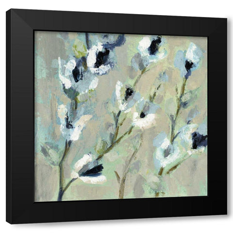 Whimsical Branch I Cool Black Modern Wood Framed Art Print with Double Matting by Vassileva, Silvia