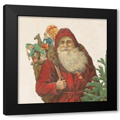 Victorian Santa I Black Modern Wood Framed Art Print by Wild Apple Portfolio