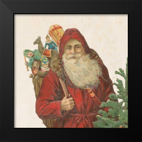 Victorian Santa I Black Modern Wood Framed Art Print by Wild Apple Portfolio