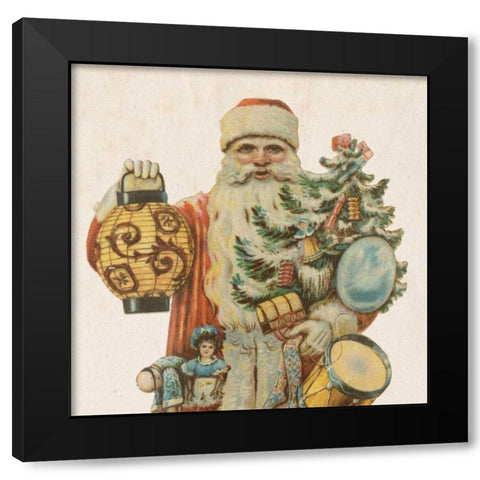 Victorian Santa II Black Modern Wood Framed Art Print by Wild Apple Portfolio