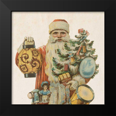 Victorian Santa II Black Modern Wood Framed Art Print by Wild Apple Portfolio