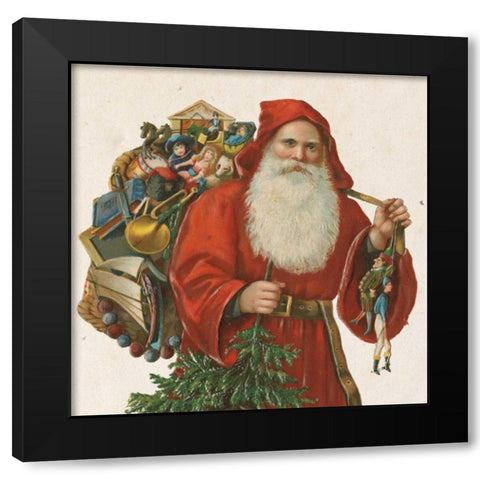 Victorian Santa III Black Modern Wood Framed Art Print by Wild Apple Portfolio