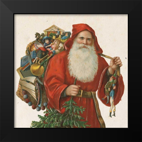 Victorian Santa III Black Modern Wood Framed Art Print by Wild Apple Portfolio