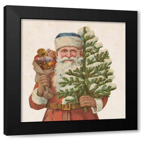 Victorian Santa IV Black Modern Wood Framed Art Print with Double Matting by Wild Apple Portfolio
